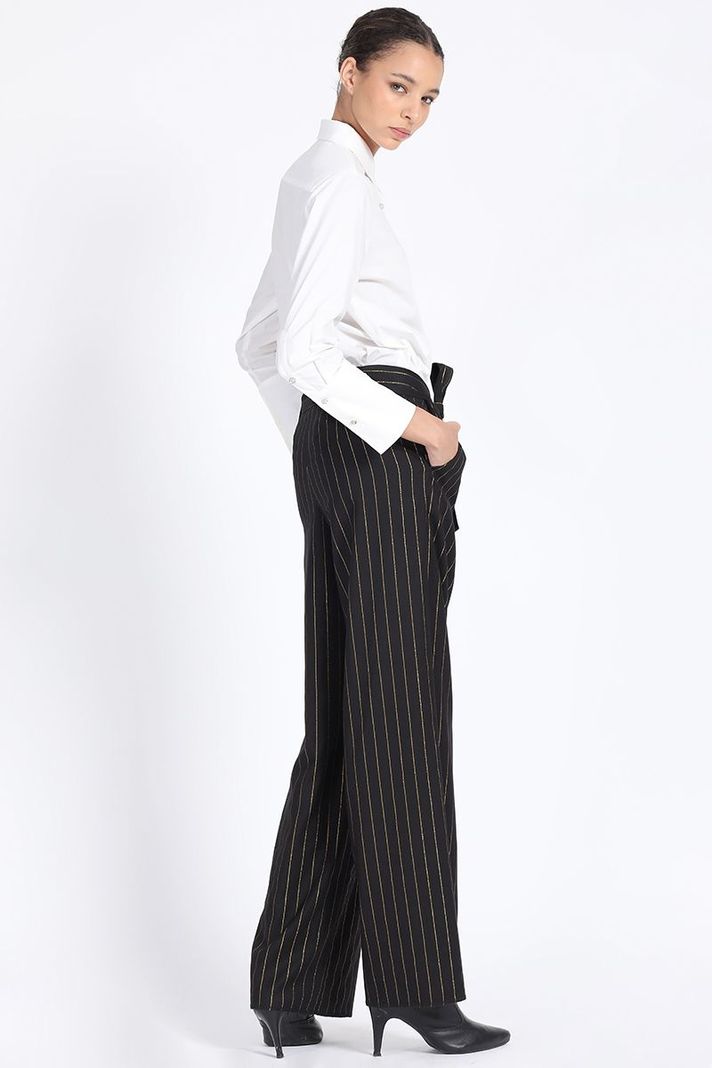 Pantalon Sastre, Raya Diplomatica Oro, Negro Liola-5