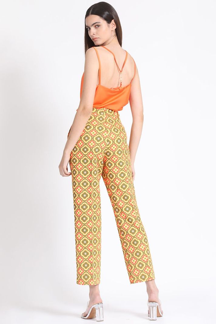 Pantalon Recto Estampado Verde Liola-4
