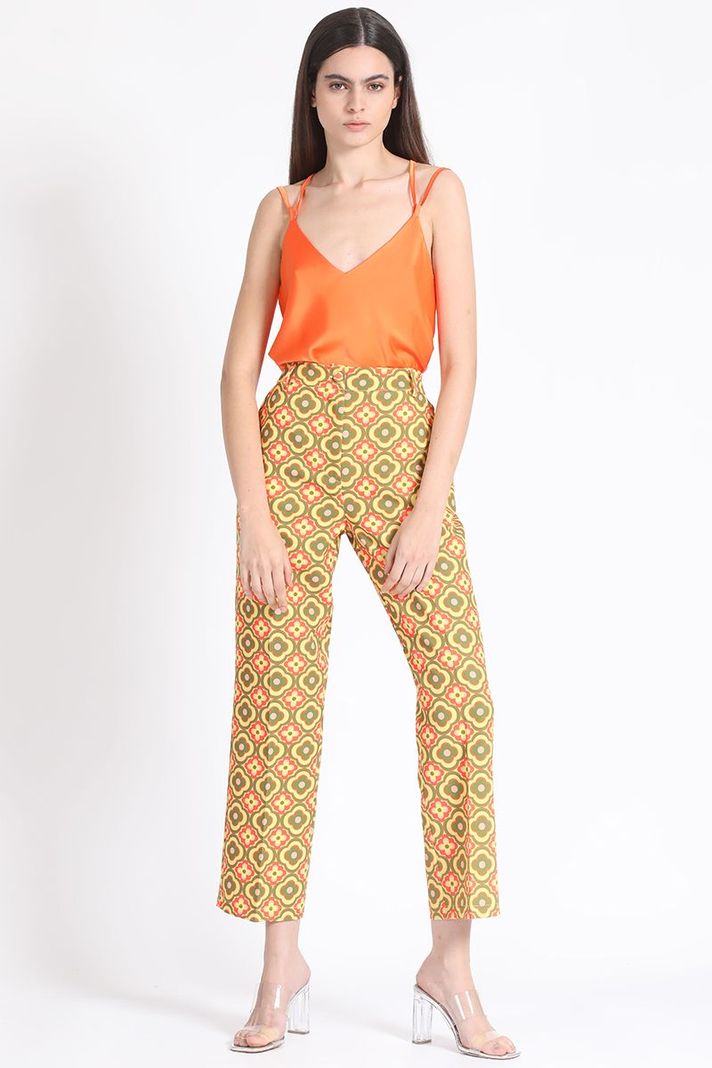 Pantalon Recto Estampado Verde Liola-6