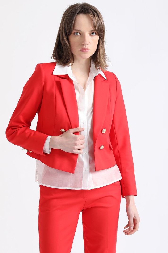 Blazer Cropped, Rojo Liola-0