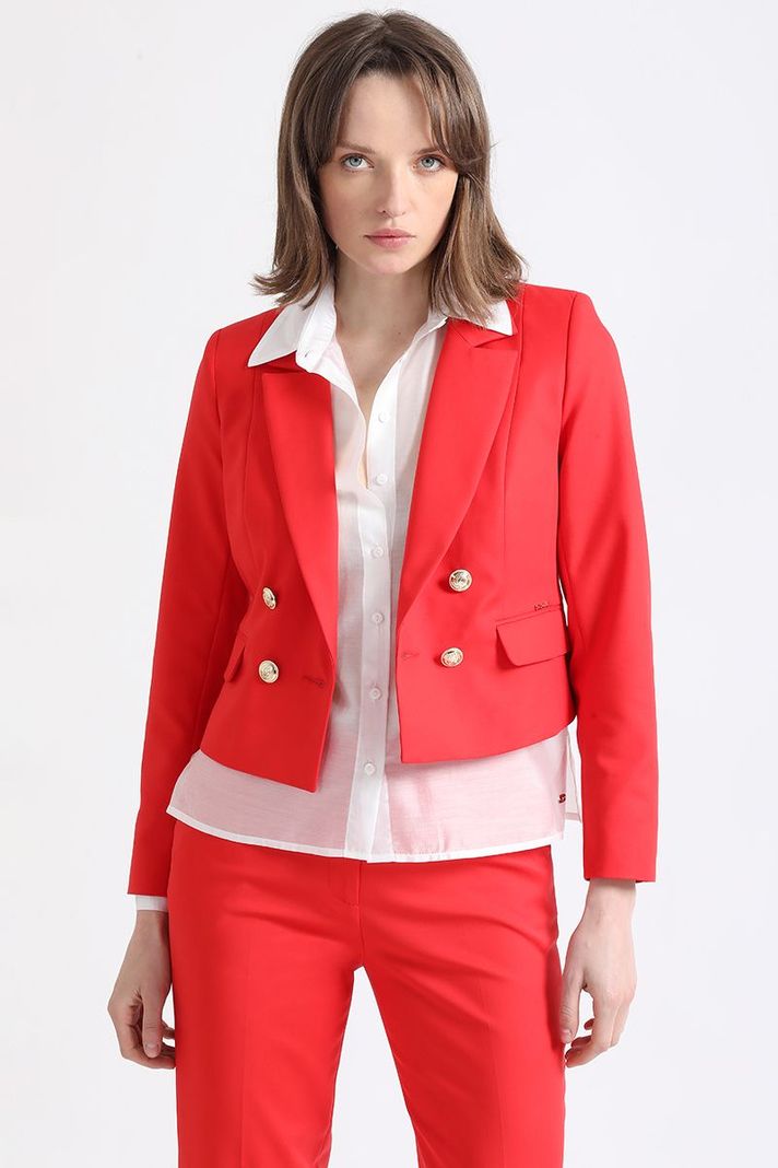Blazer Cropped, Rojo Liola-1