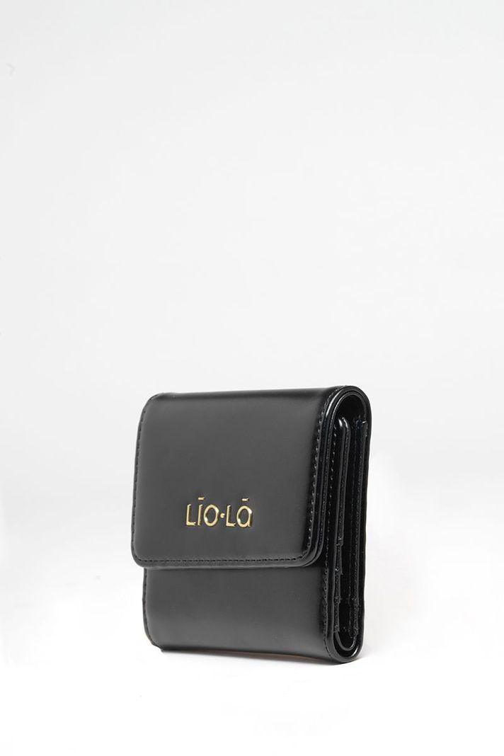 Billetera Pequeña, Efecto Cuero, Negro Liola-2