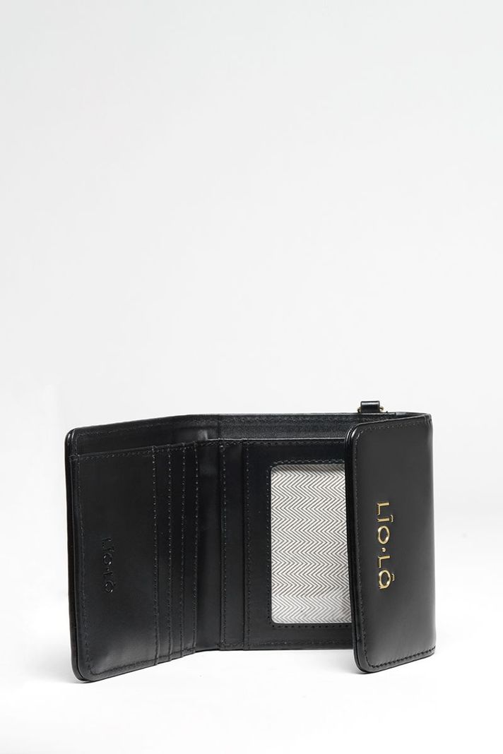 Billetera Pequeña, Efecto Cuero, Negro Liola-3