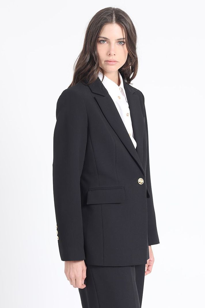 Blazer Entallado Clasico, Negro Liola-0