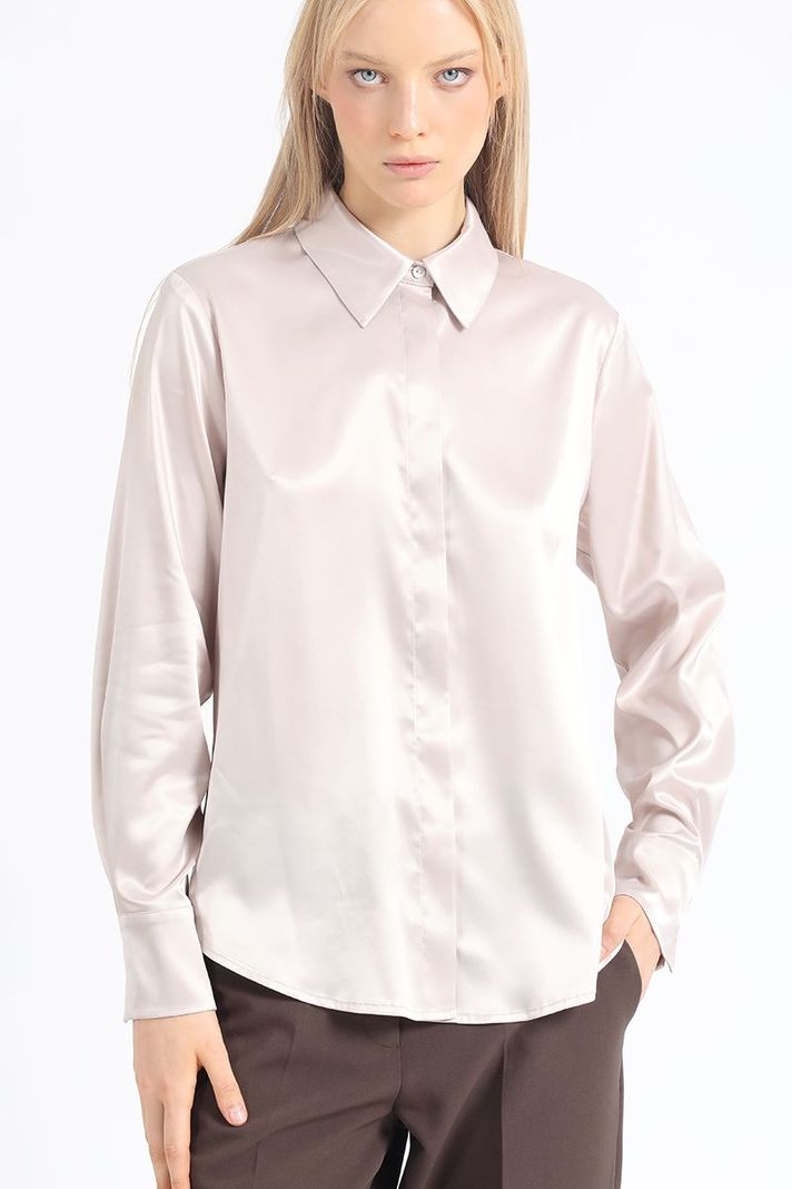 Blusa Basica Satin, Beige Liola-2