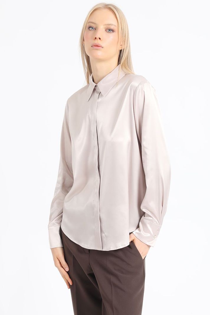 Blusa Basica Satin, Beige Liola-3