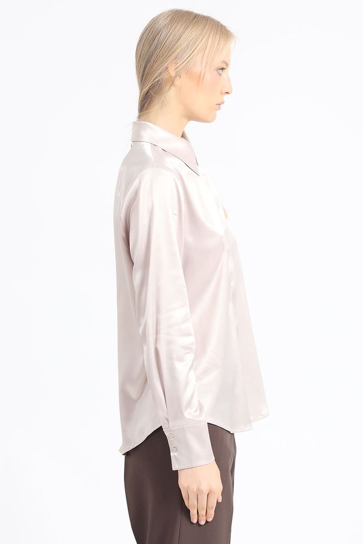 Blusa Basica Satin, Beige Liola-4
