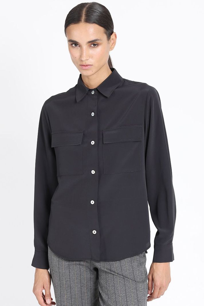 Blusa Bolsillos Cargo, Negro Liola-1