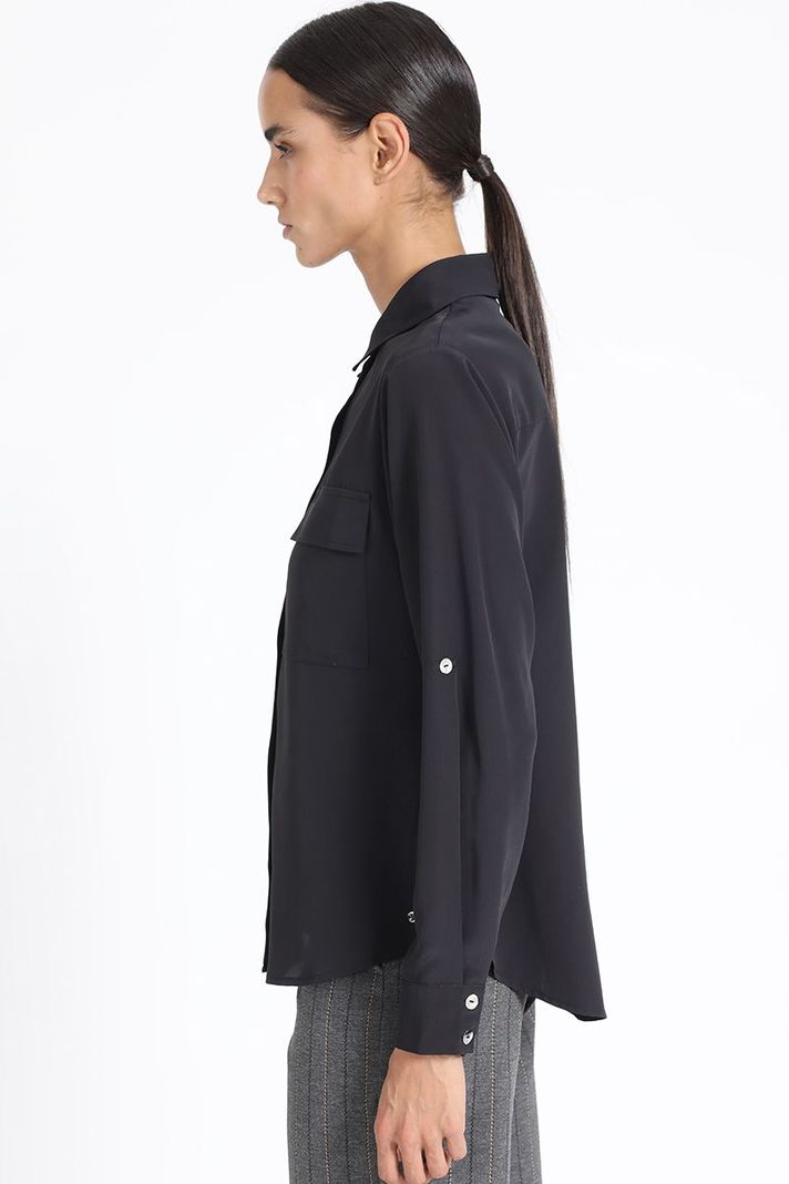 Blusa Bolsillos Cargo, Negro Liola-2
