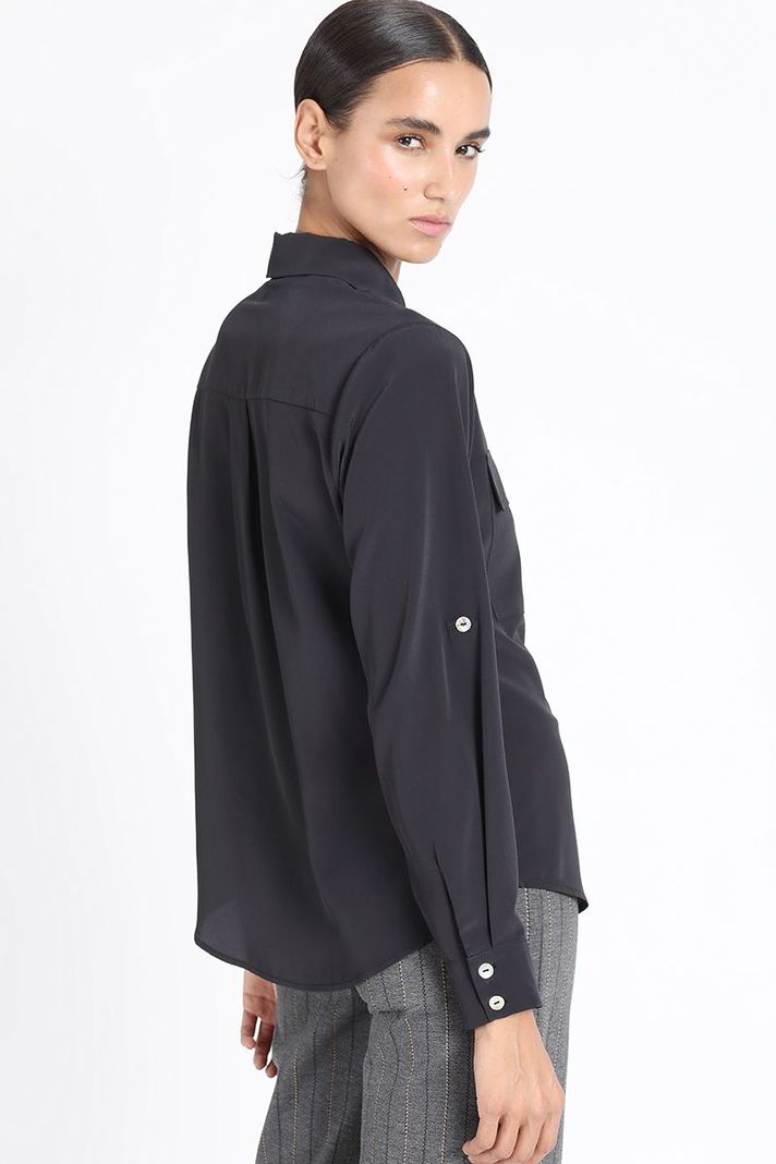 Blusa Bolsillos Cargo, Negro Liola-5