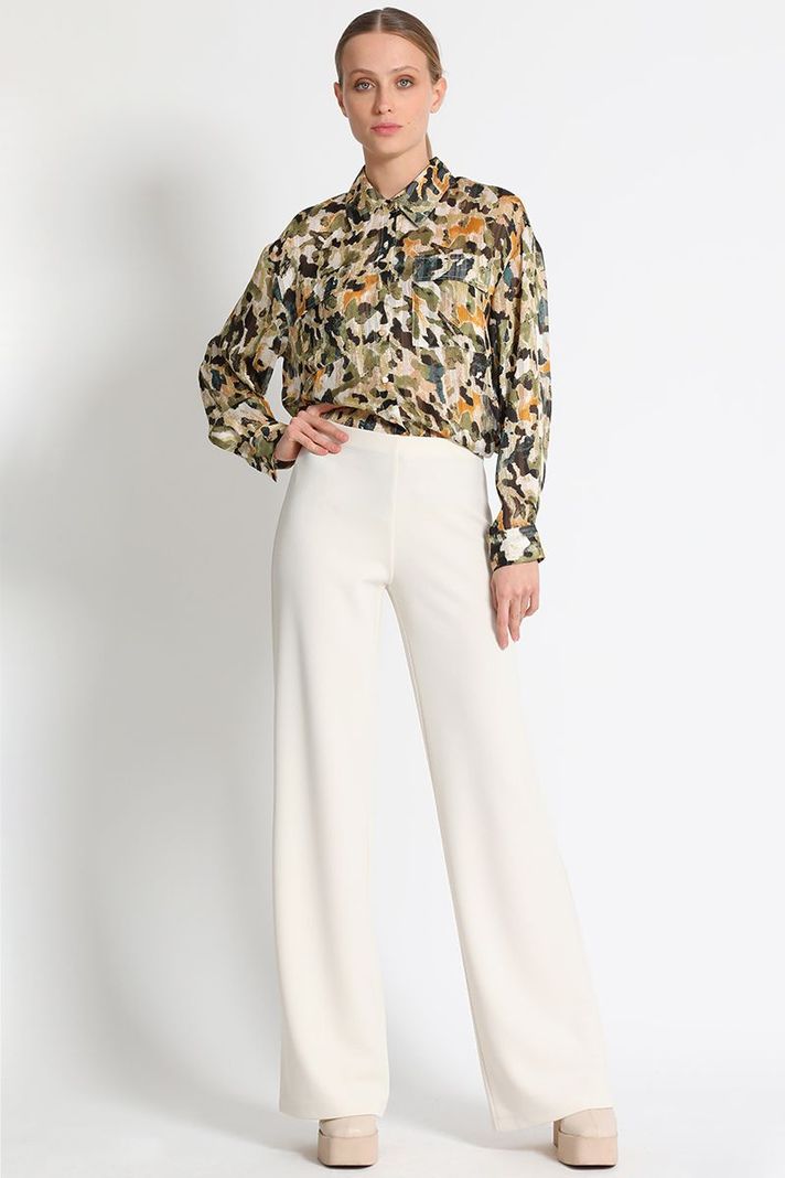 Pantalón Flare Liso Crudo Liola-0
