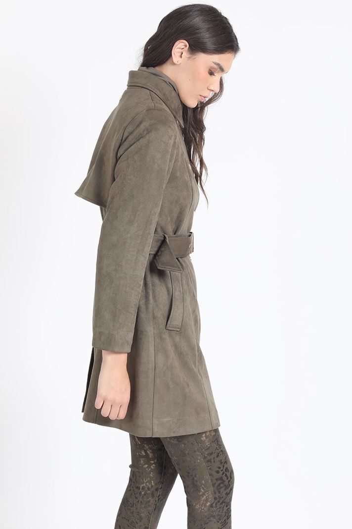 Trench Efecto Gamuza, Forro Estampado, Militar Liola-6