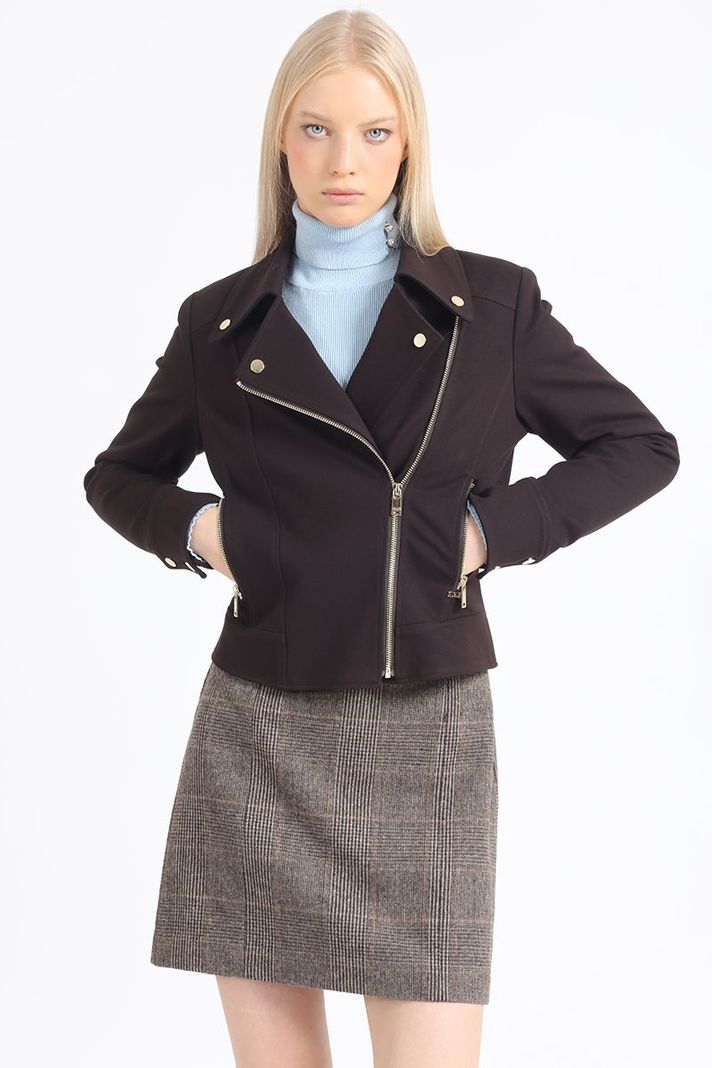 Chaqueta Biker, Chocolate Liola-0