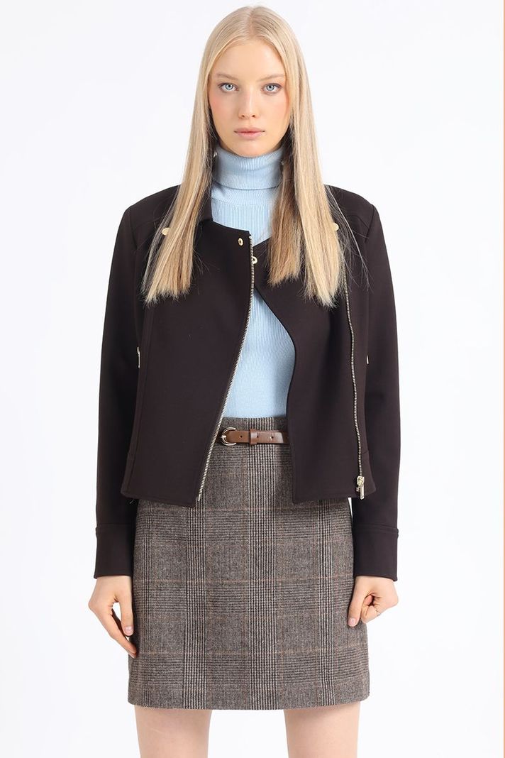 Chaqueta Biker, Chocolate Liola-4