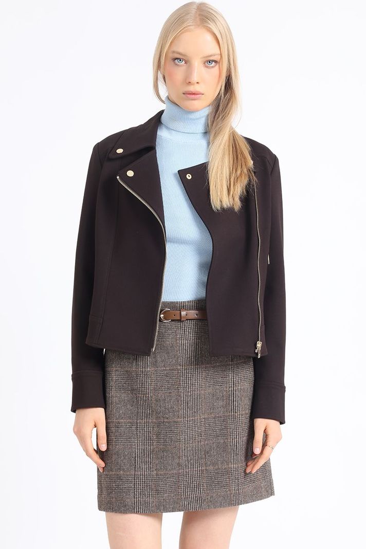 Chaqueta Biker, Chocolate Liola-5