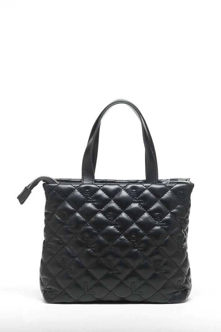 Cartera Cross Bag, Efecto Cuero Acolchado, Negro Liola-3