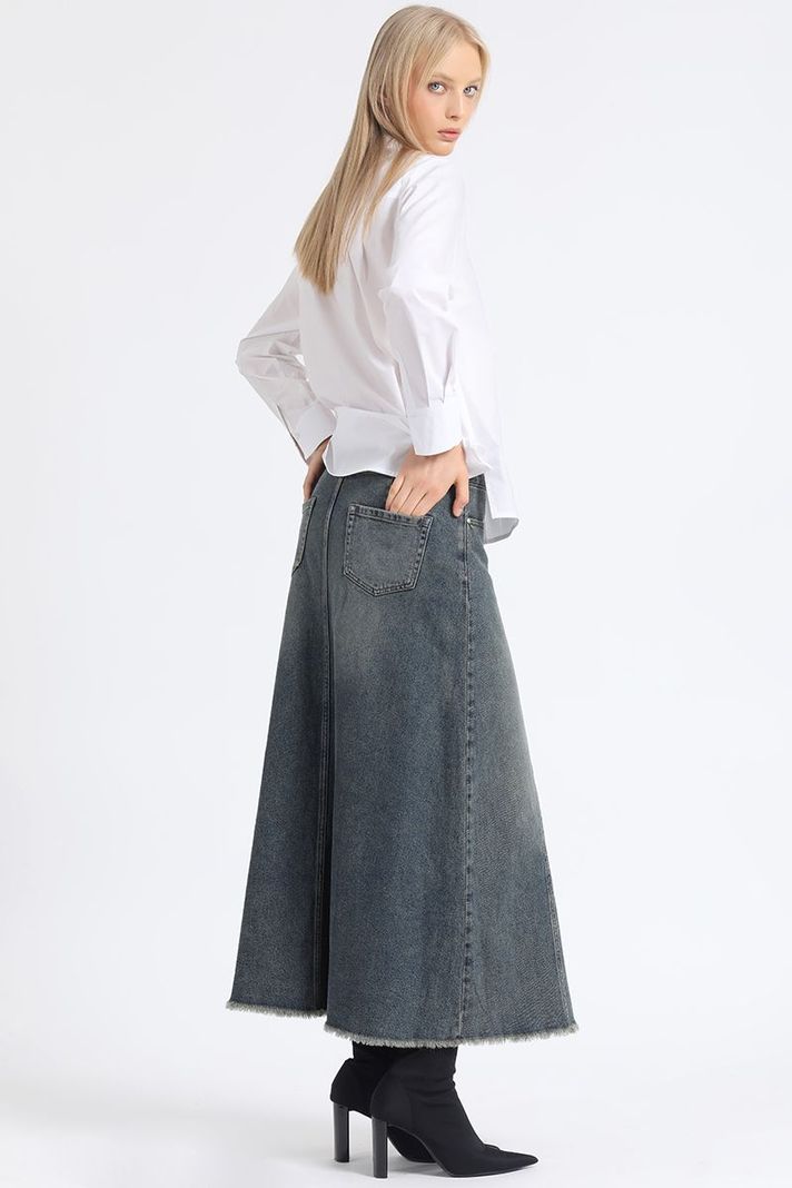 Falda Maxi, Vintage, Café Liola-4