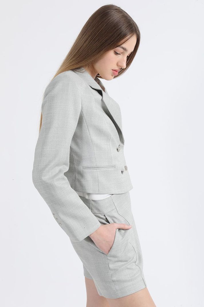 Falda Pantalón Mini Principe De Gales Verde/Perla Liola-4