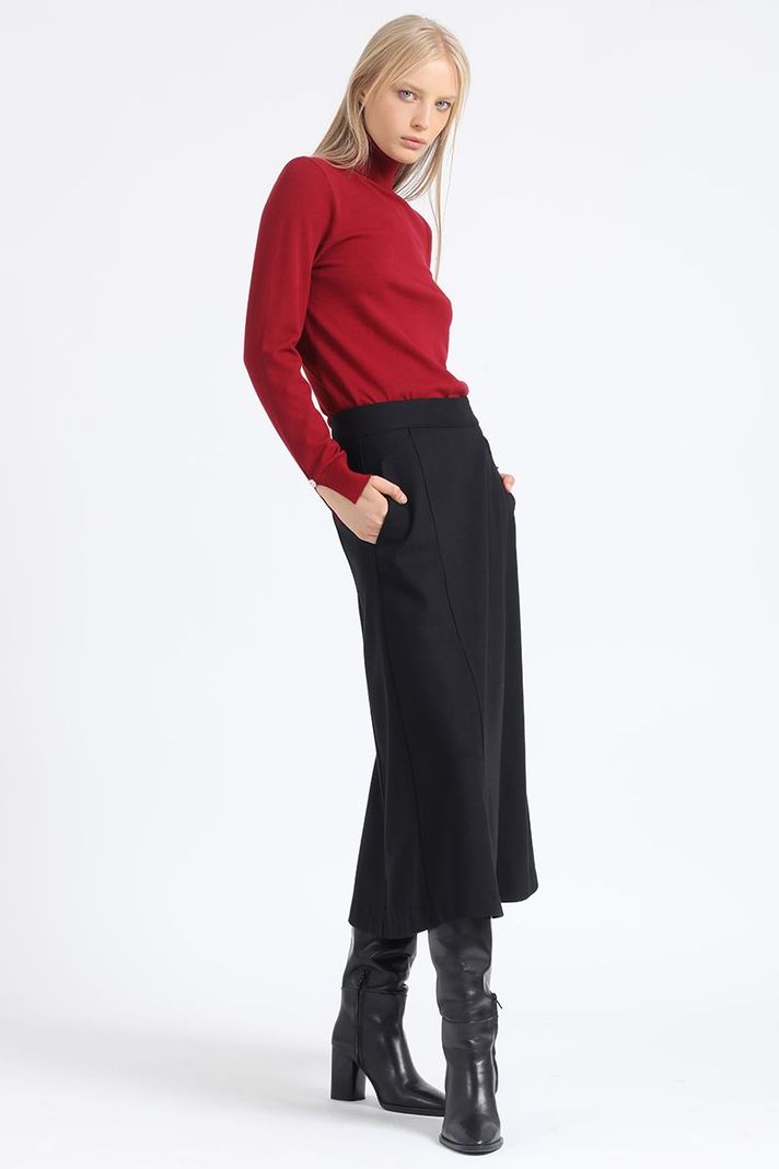 Falda Midi Evase, Negro Liola-2