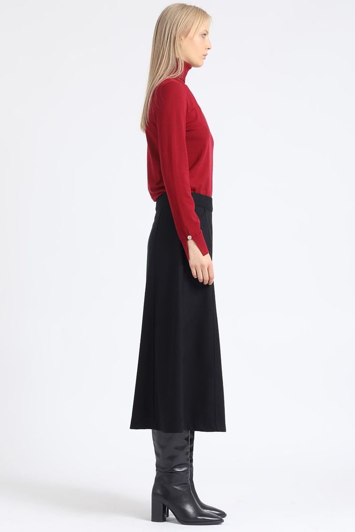 Falda Midi Evase, Negro Liola-3