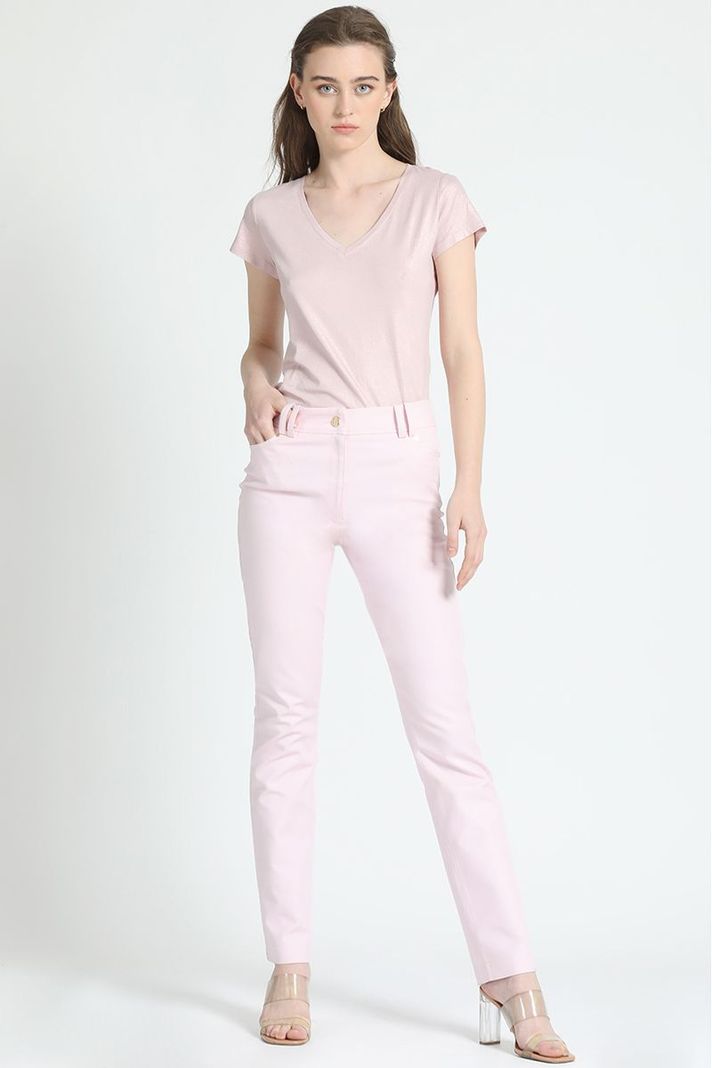 Pantalon Recto Gabardina Falla Rosa Liola-0