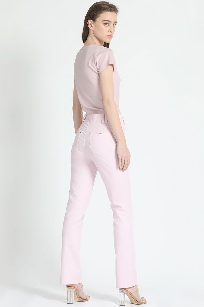 Pantalon Recto Gabardina Falla Rosa Liola-3