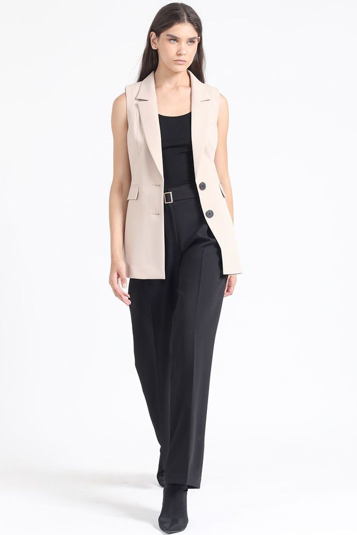 Blazer Sin Mangas, Beige Liola-1