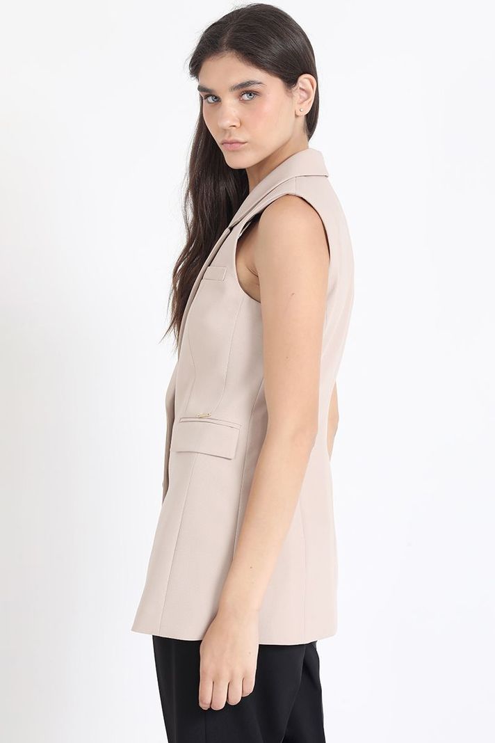 Blazer Sin Mangas, Beige Liola-2