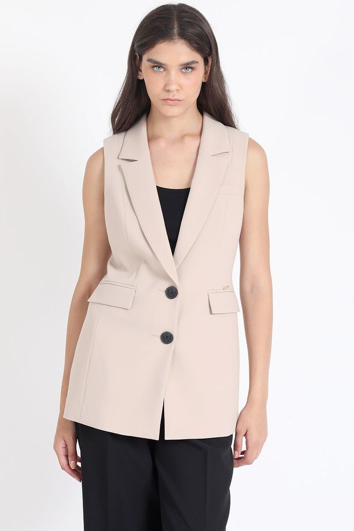 Blazer Sin Mangas, Beige Liola-3
