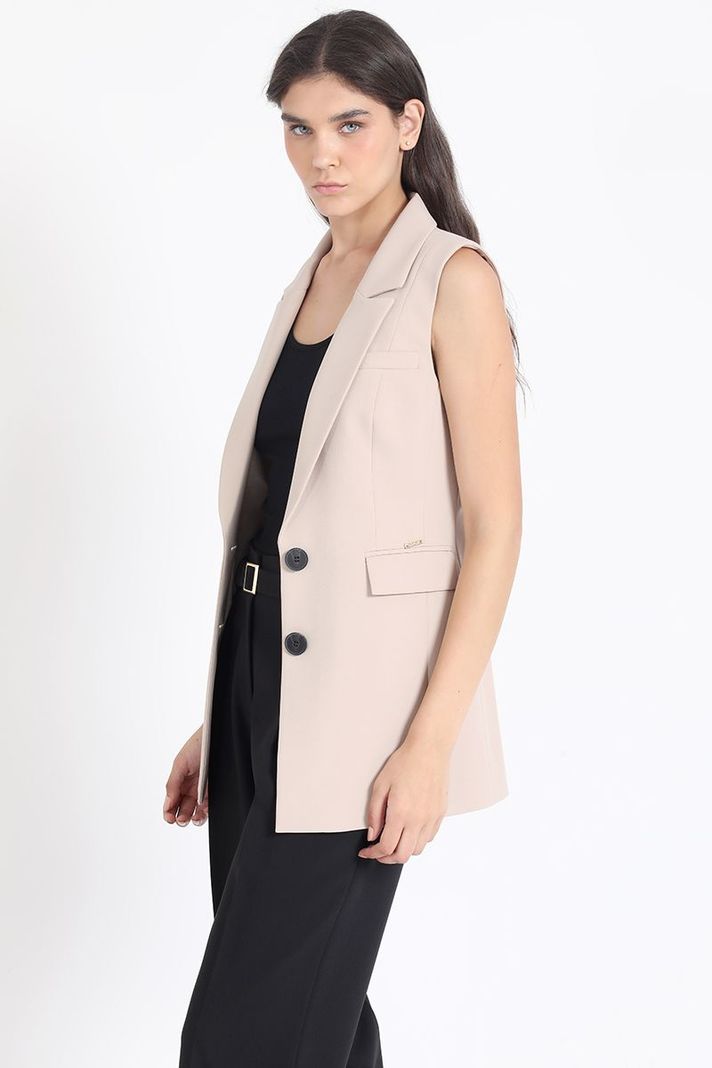 Blazer Sin Mangas, Beige Liola-4