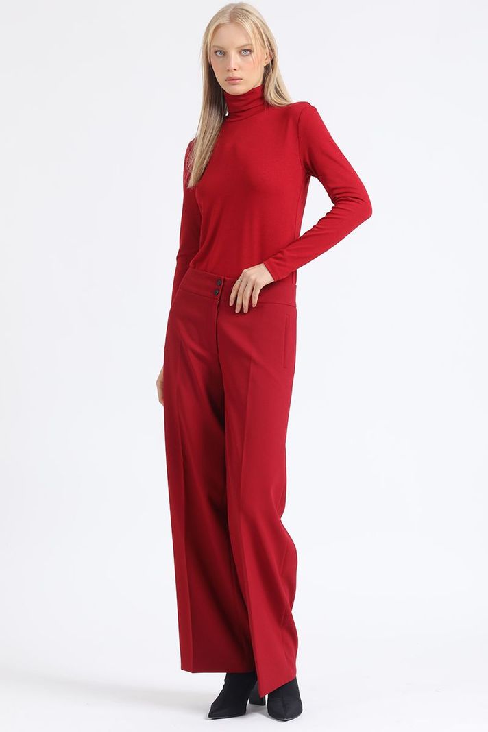Pantalon Ancho Tiro Alto, Vino Liola-2