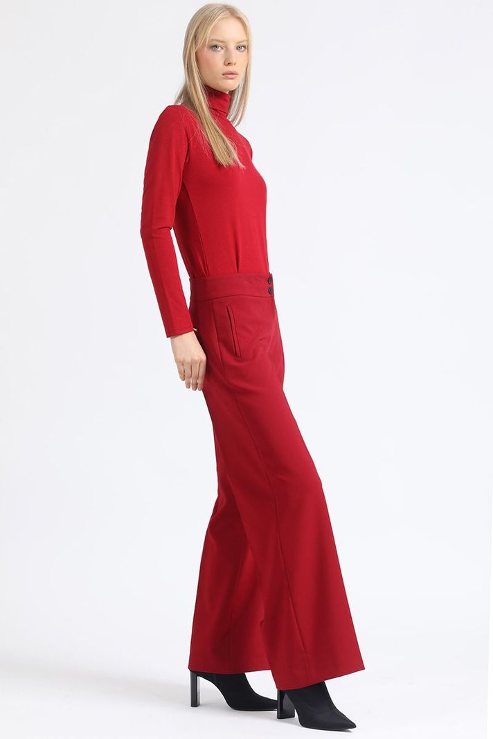 Pantalon Ancho Tiro Alto, Vino Liola-3