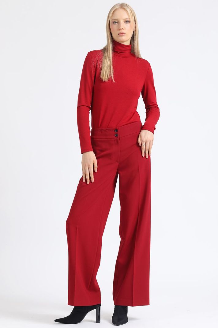 Pantalon Ancho Tiro Alto, Vino Liola-5
