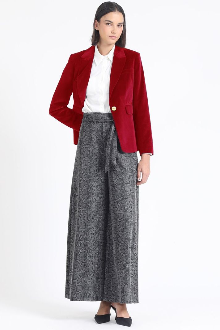 Blazer Entallado Terciopelo, Rojo Liola-1