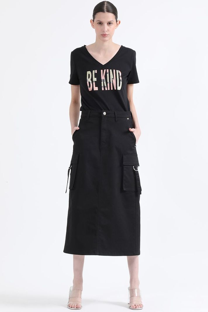 Falda Cargo Gabardina Negro Liola-3