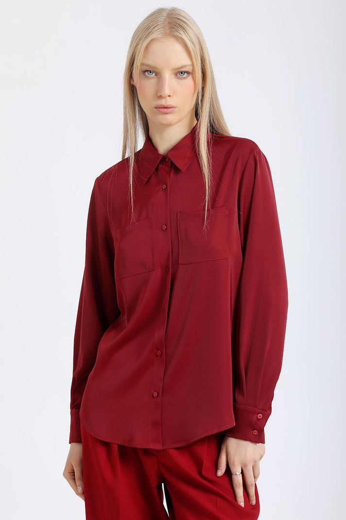 Blusa Basica Satin, Vino Liola-0
