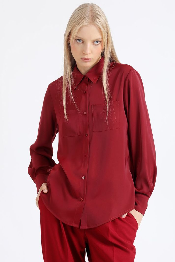 Blusa Basica Satin, Vino Liola-2