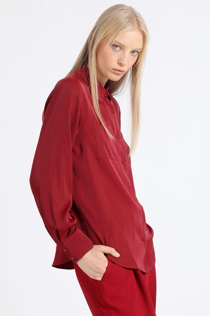 Blusa Basica Satin, Vino Liola-3