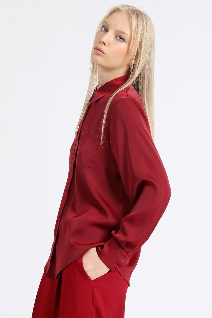 Blusa Basica Satin, Vino Liola-4