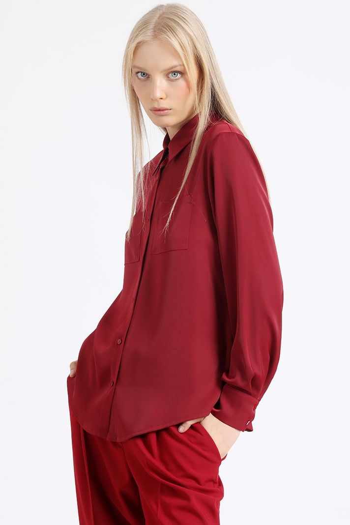 Blusa Basica Satin, Vino Liola-5