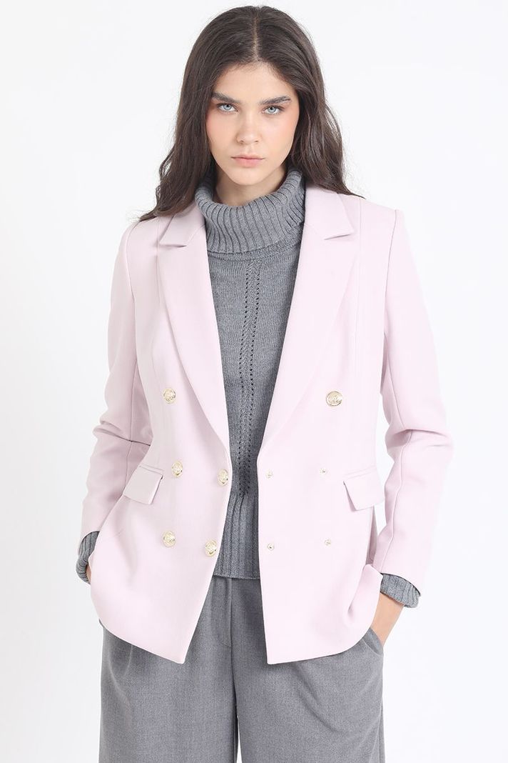 Blazer Entallado Cruzado, Rosa Liola-0