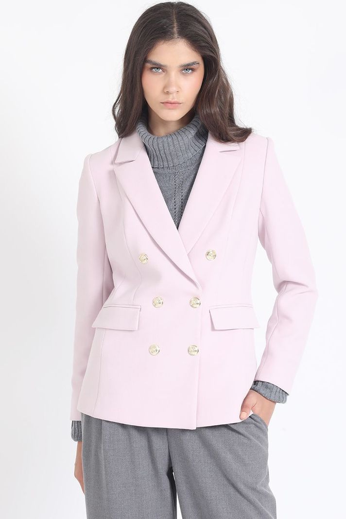 Blazer Entallado Cruzado, Rosa Liola-2