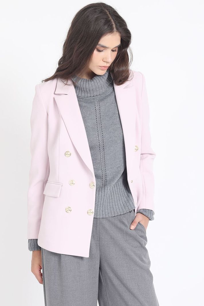 Blazer Entallado Cruzado, Rosa Liola-3