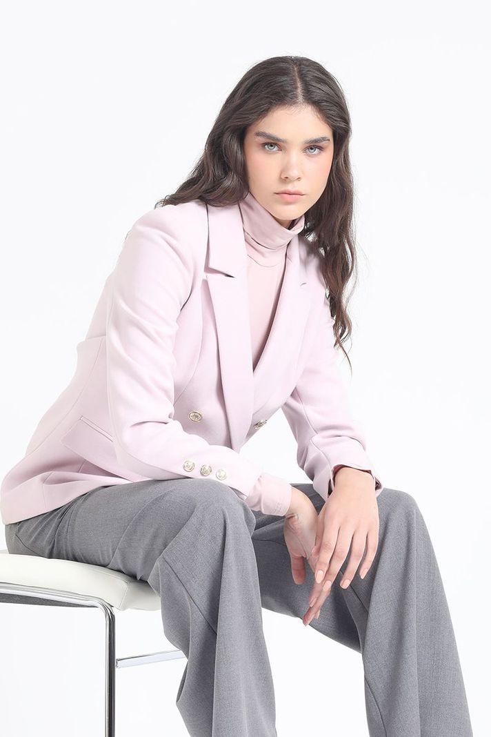 Blazer Entallado Cruzado, Rosa Liola-5