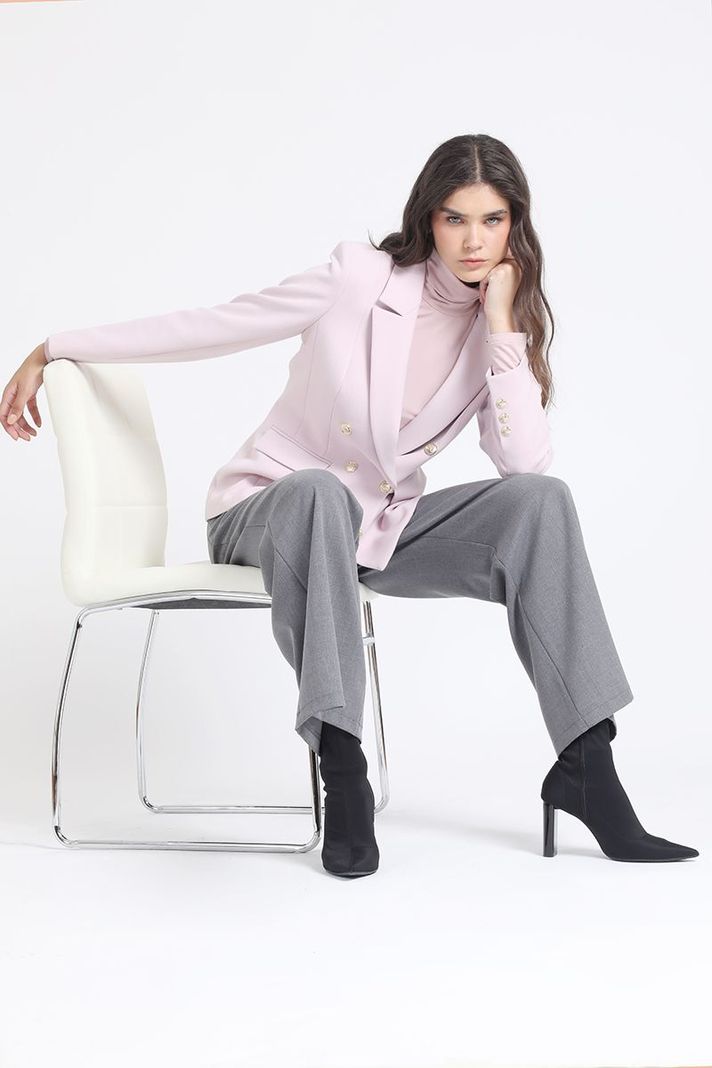 Blazer Entallado Cruzado, Rosa Liola-6