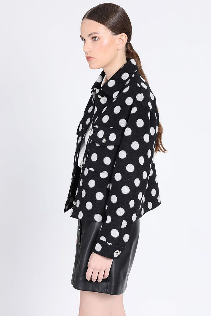 Chaqueta Corta Muflon Estampado Lunares, Negro Liola-5
