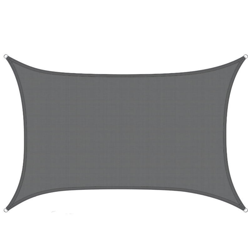 Toldo Vela Rectangular de 2.5x4 Color Gris-0
