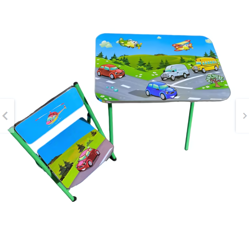Mesa + Silla Plegables Altura Ajustable Escritorio Niños-0