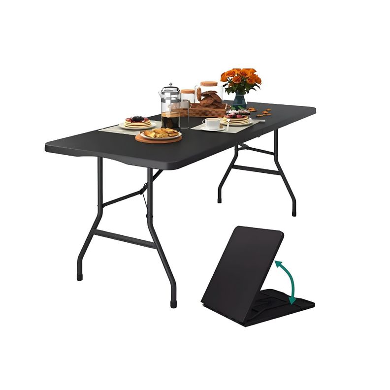 Mesa Aluminio Plegable 180x74x74 Negra-1