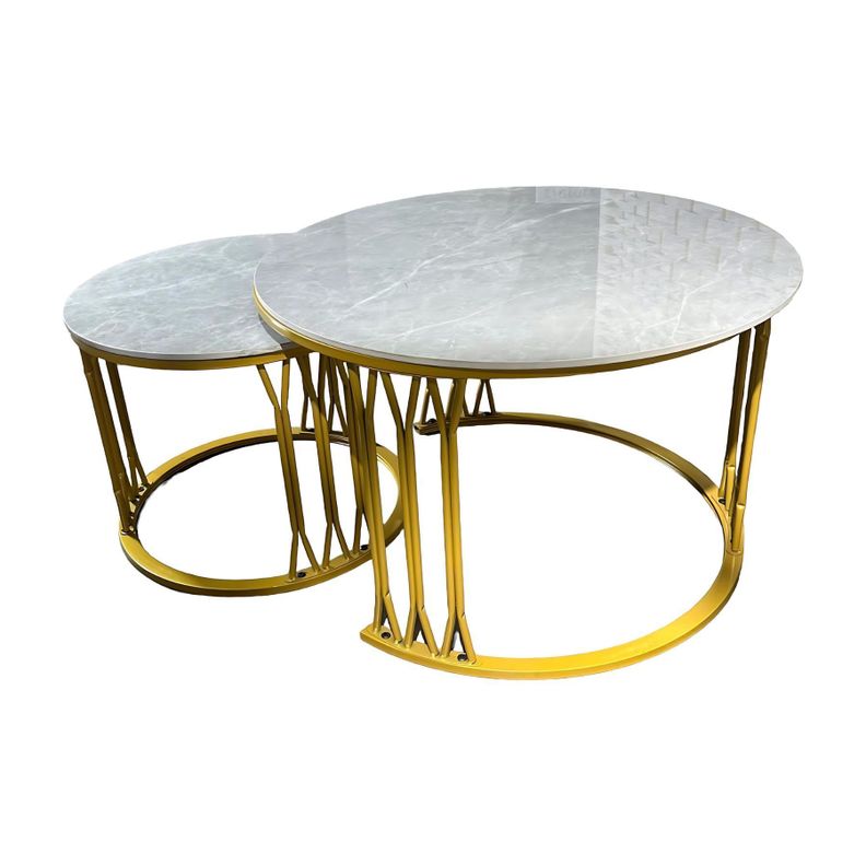 Mesa Tipo Nido Estilo Mármol en Losa de Roca 12mm de 70x40 y 50x38-0